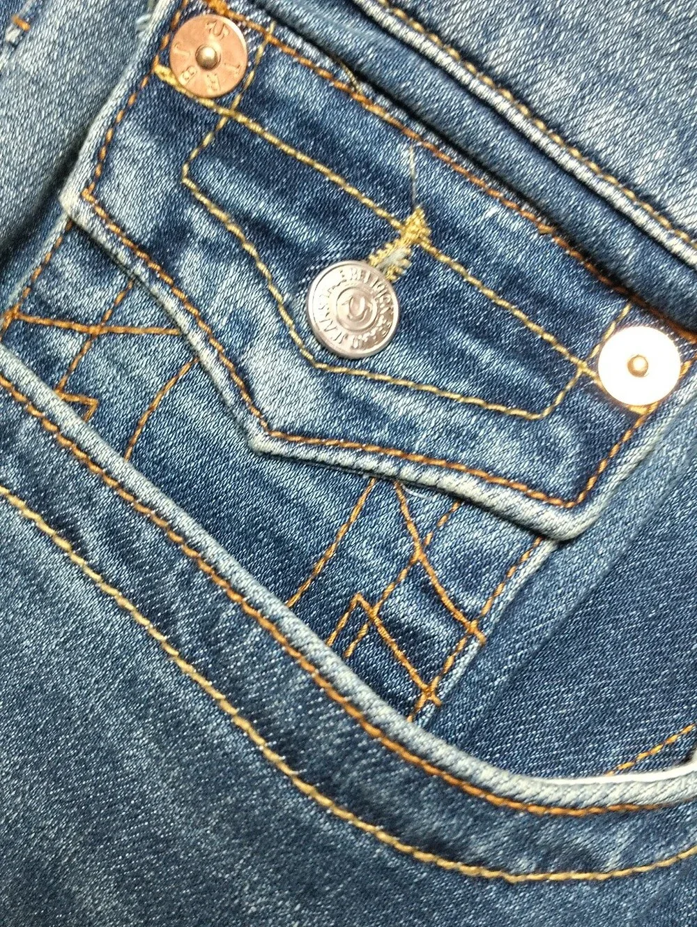True Religion The Ricky Flap Straight Jean Mens 34 (36